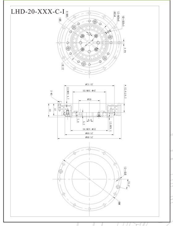 LHD20谐波减速机尺寸图