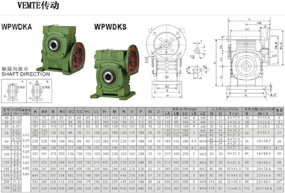 WPWDKA减速机安装尺寸图纸