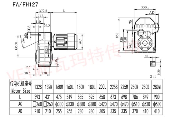 FA FH127减速机图纸