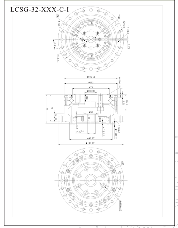 LCSG32谐波减速机图纸