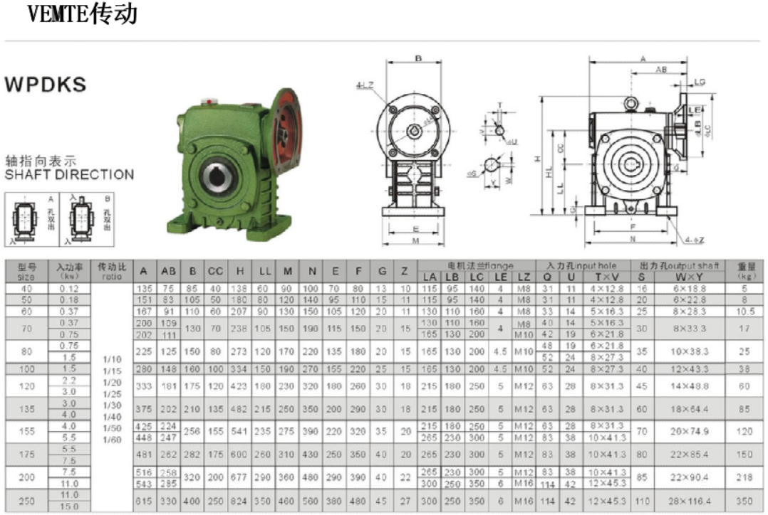WPDKS减速机安装尺寸图纸