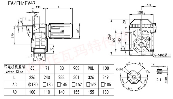 FA FH FV47减速机图纸