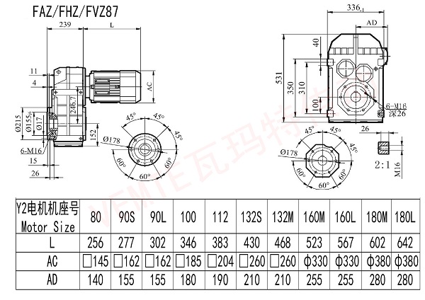 FAZ FHZ FVZ87减速机图纸